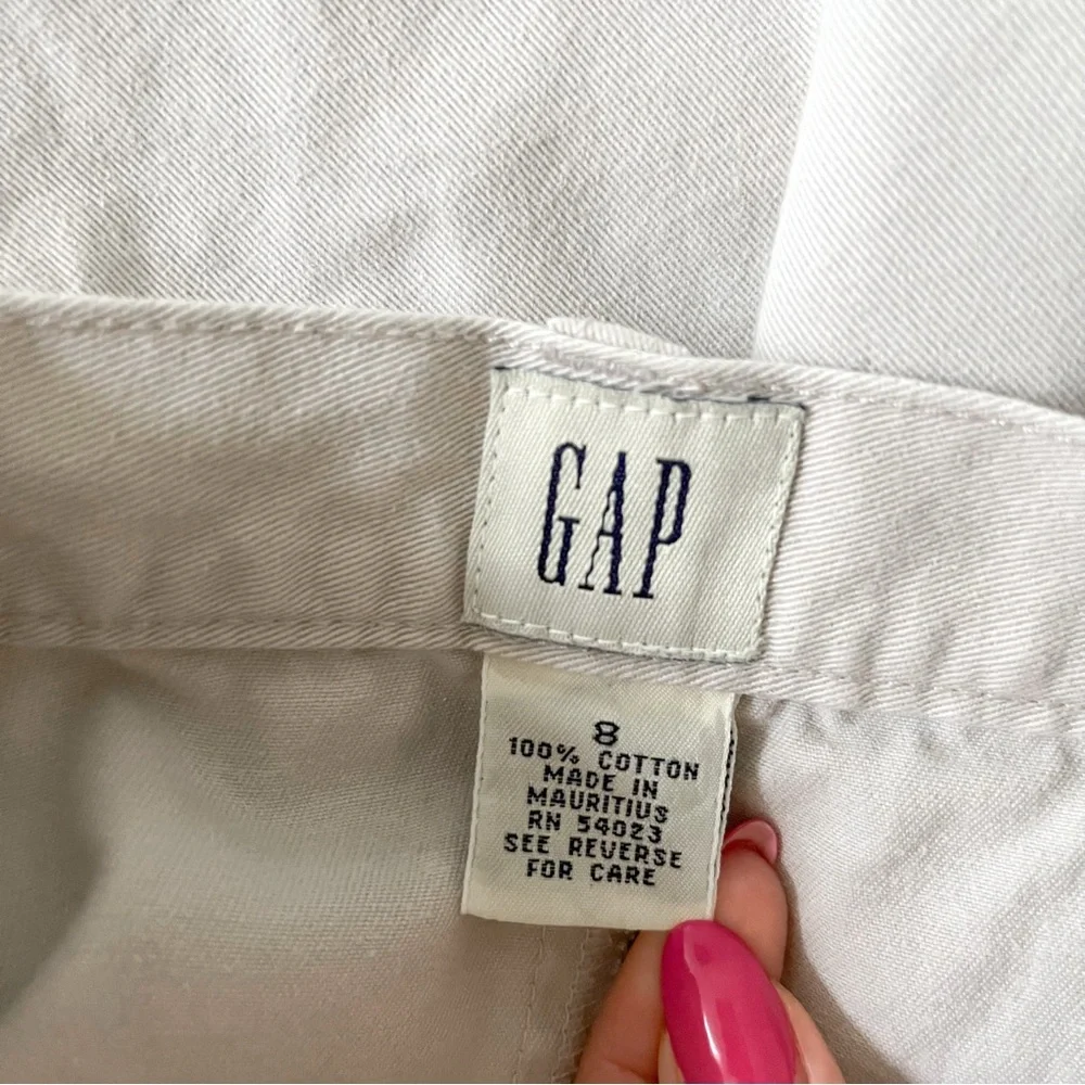 [gap] 100% cotton button front mini skirt light khaki S
